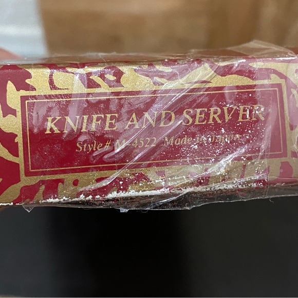 Vintage Home for the Holidays Christmas Holly Stainless Cake Server & Knife Set - Picture 8 of 12